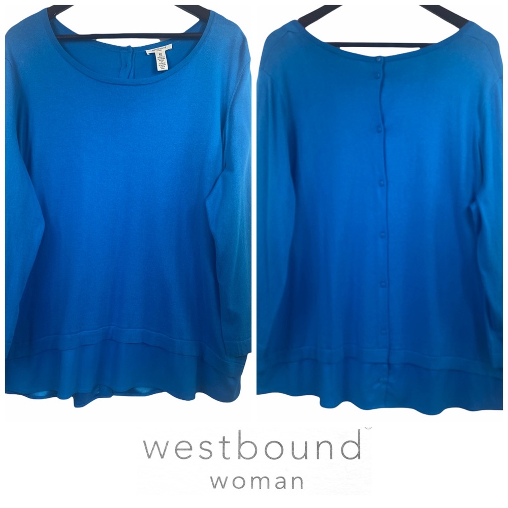 WESTBOUND Woman Knit Blouse in Blue Aster